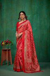 Shop Elegant Red Mysore Art Silk Printed Ready to Wear Saree Online - Best Prices-RTW-2196